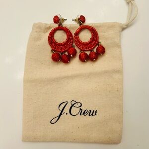 J. Crew Bold Red Hoop Earrings
